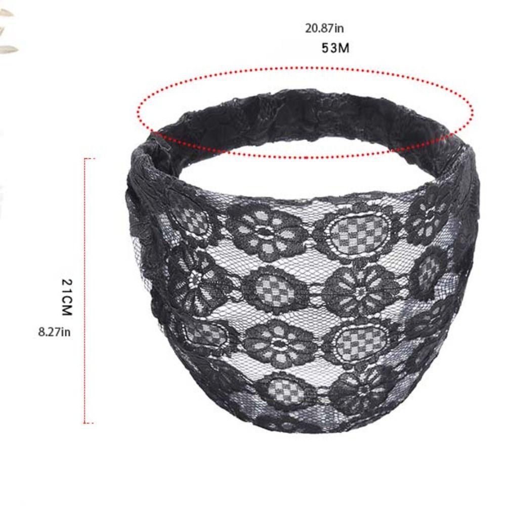 Hair Hoop Mesh Flower Headband Non Slip Wide Side Head Wrap Fashion Lace Hairbands Party