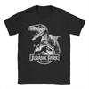 Men T-Shirts Velociraptor Logo Jurassic Park Casual Pure Cotton Tees Short Sleeve  T Shirts Crew Neck Clothes Birthday Present