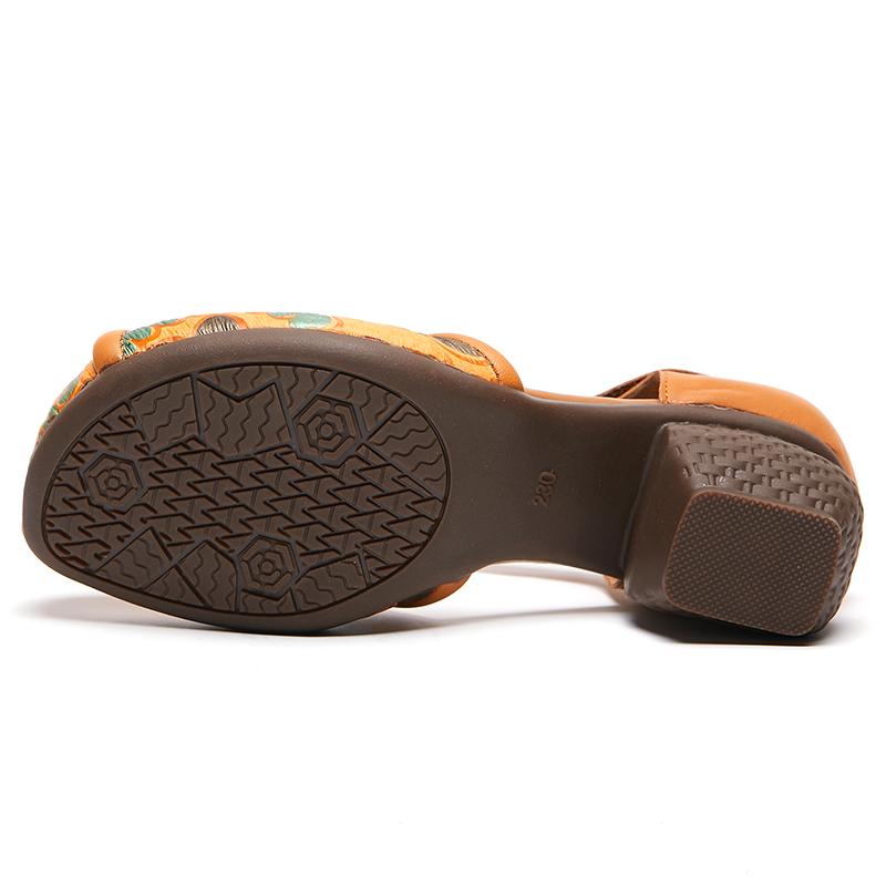 Fashion GKTINOO 2025 Summer Women Shoes Genuine Leather Women Pumps Handmade Comfortable Vintage Style High Heels Sandals Women Sandalia