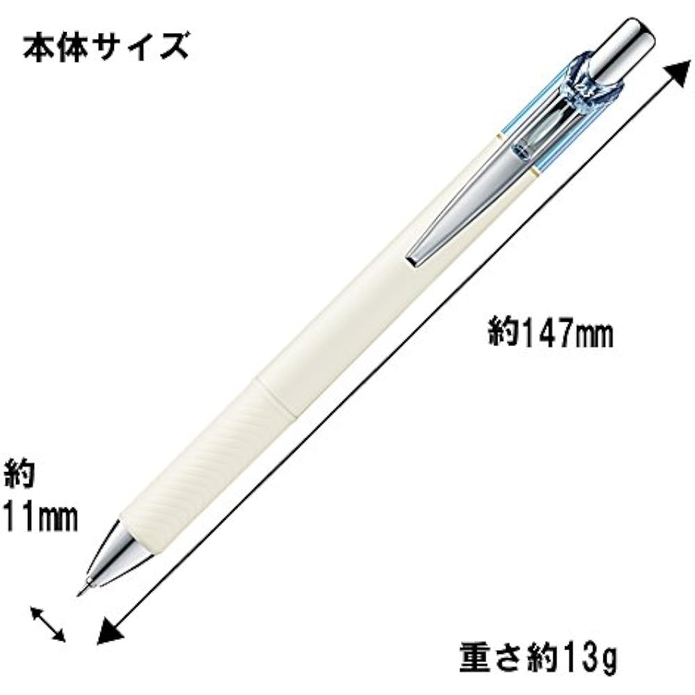 Шариковая ручка Pentel Гелевые чернила Гель Crena 0.3 мм Синий корпус Saxophone BLN73LS-A Черный 10 шт.