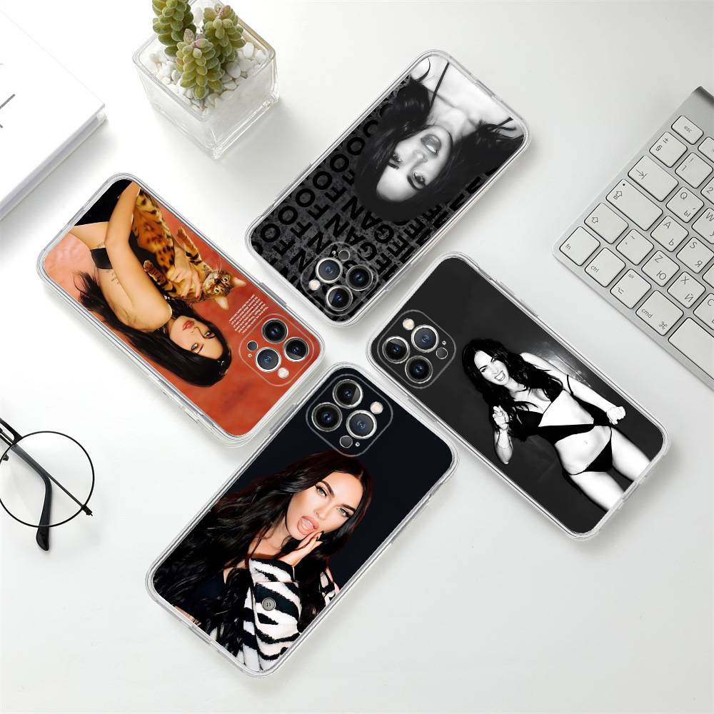 Актриса М-Меган Фокс Модель Прозрачный Чехол для Телефона Для IPhone 16 15 14 13 12 11 Pro Max Plus Мягкая Крышка