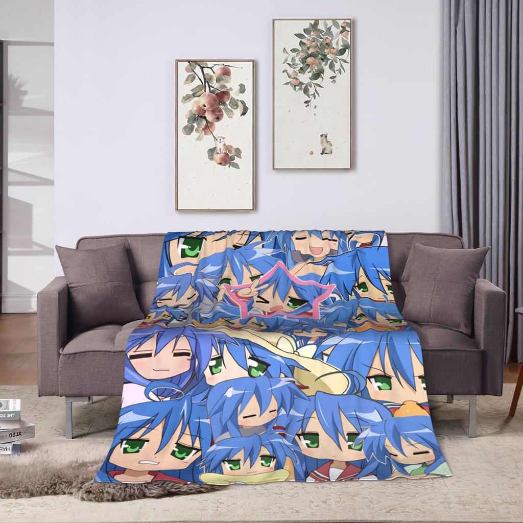 Konata izumi L-Lucky S-Star Blankets Warm Soft Novelty Plush Throw Blanket For Boy Girl Bed Flannel Bedspread Bed Cover