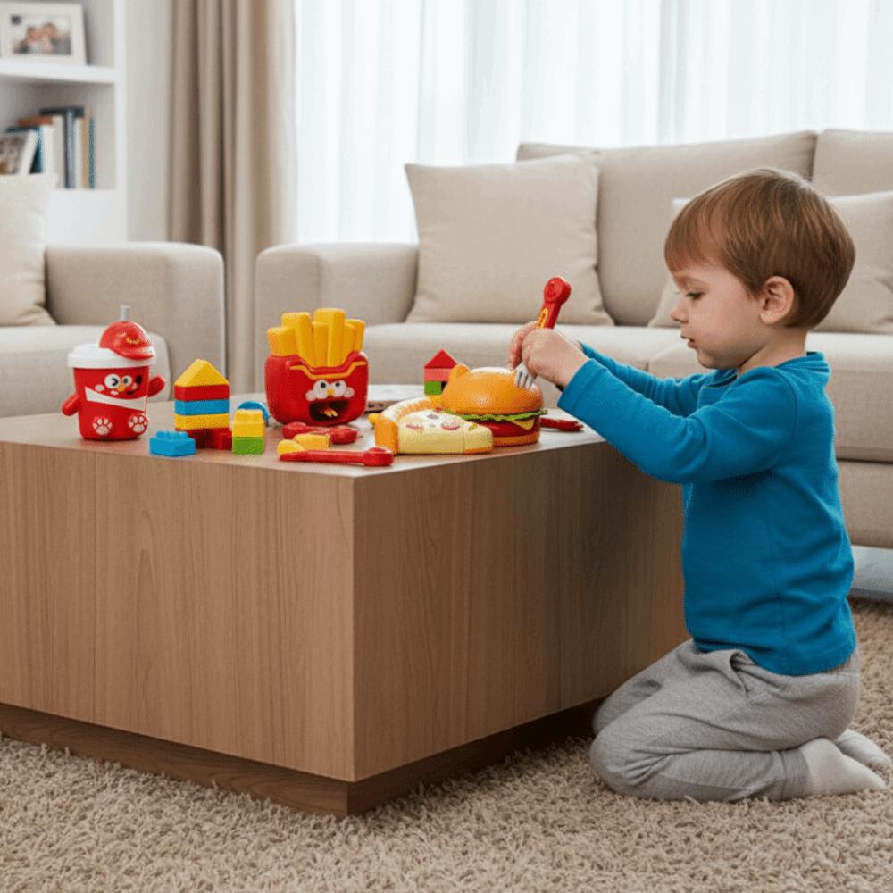 Симуляция Картофель фри Пудинг Игрушка Еда Кормление Пицца Игровой домик Игрушки Подарок для детей