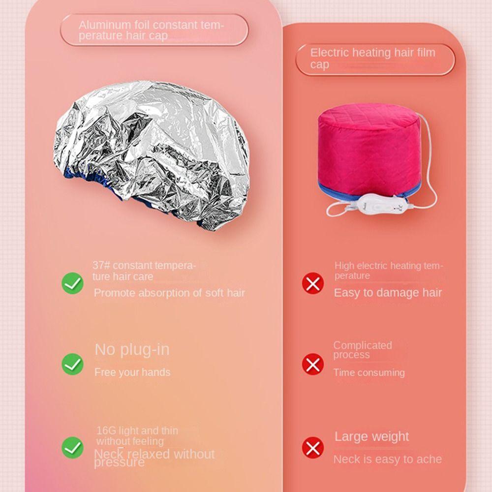 Salon Dyeing Cap Self-heating Women Thermal Hair Care Tool Shower Cap Aluminum Foil Cap Bathing Hat