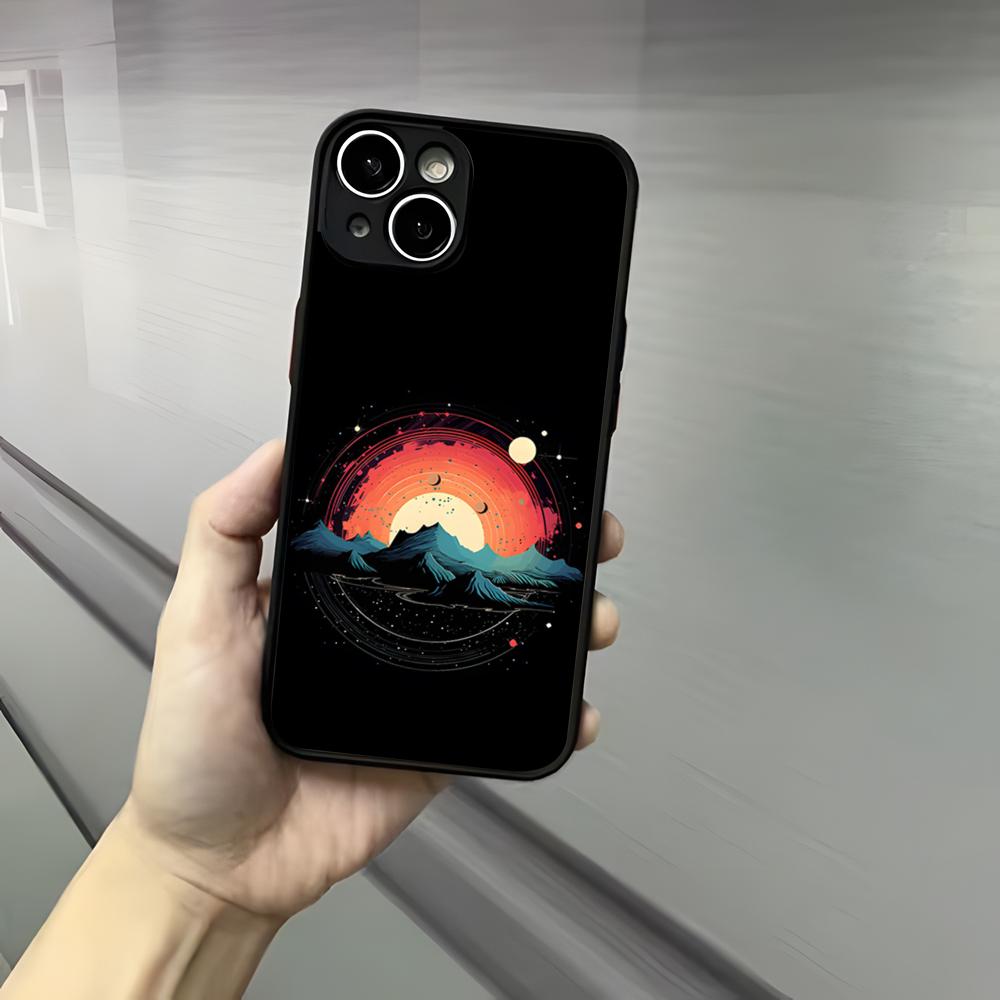 Чехол для телефона для кемпинга на природе для iPhone 17 16 15 14 13 12 Pro Max Xr Air Plus Черный жесткий чехол с ощущением кожи