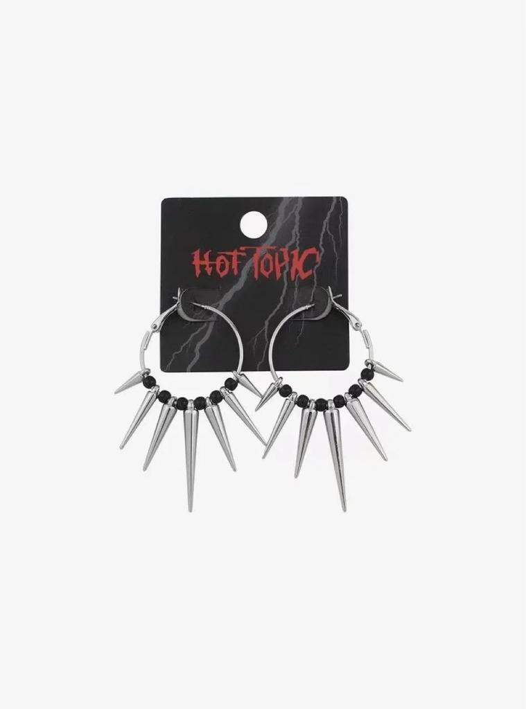 Personality Grunge Rock Accessories Black Rivet Hoop Earrings Cool Hip Hop Earring for Women EgirlPunk Mens Jewelry Fashion Gift