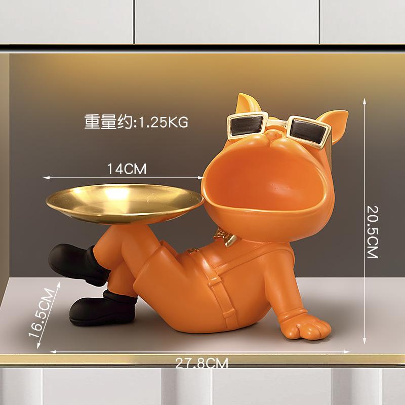 Creative Bulldog Enters The Door, Puts The Key In The Ornament, Porch Shoe Cabinet Storage Box, Home Decoration