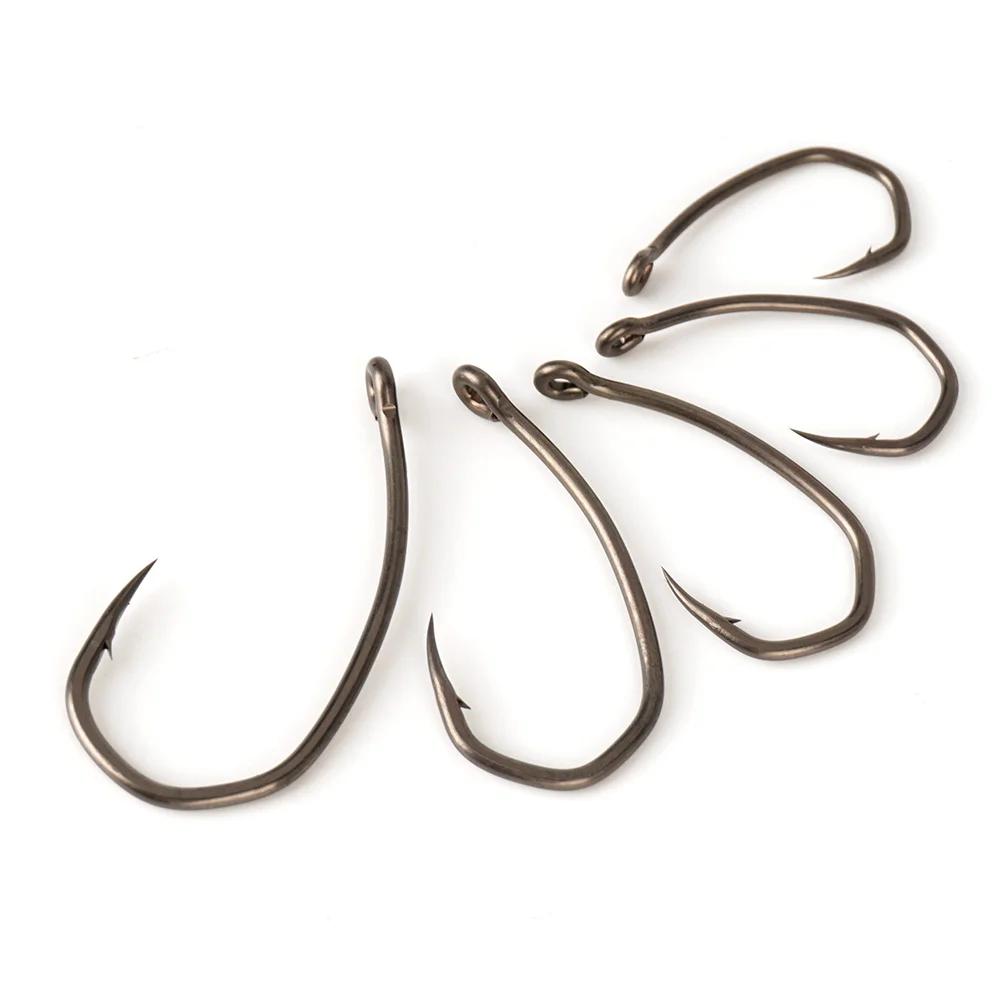 500Pcs PTFE Coated Fish Hook High Carbon Stainless Steel Sharp Point Barbed With Eye Terminal for Fishing Accessory 8041