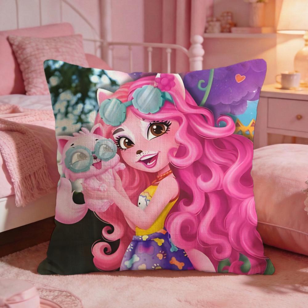 Cartoon EEnchantimals Cushion Cover Premium Comfort Reversible Pillow Cove Two In One Design For Any Room  Car Interior