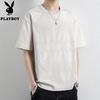 Мужская футболка с жаккардовой полоской, короткий рукав