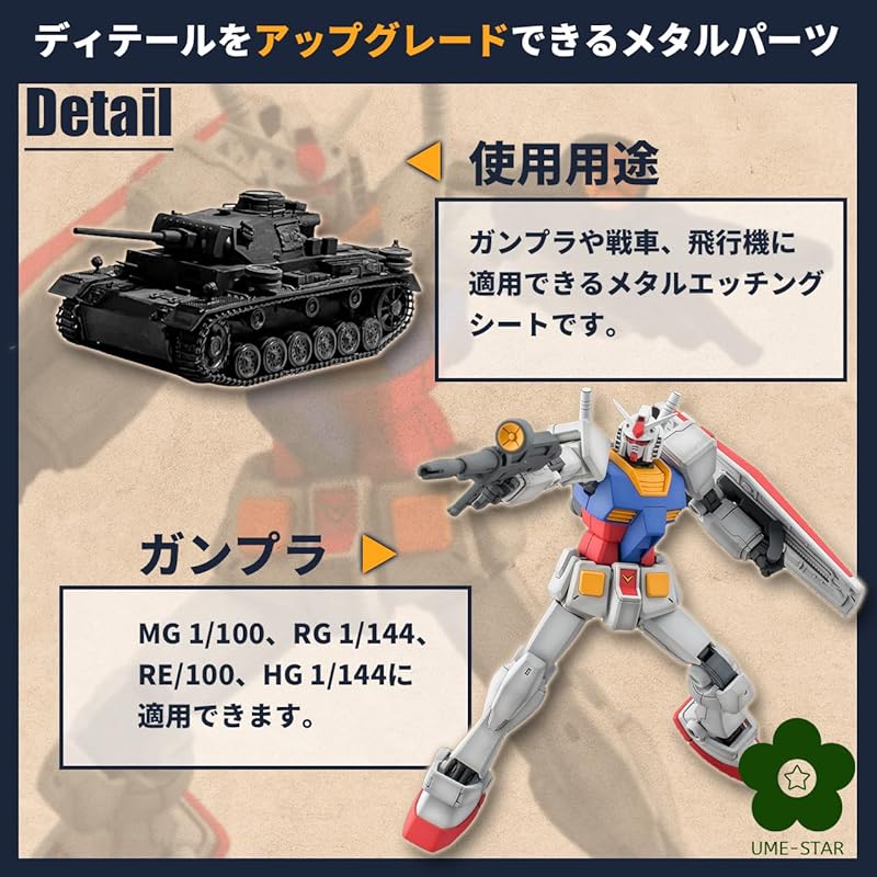UME-STAR gunpla Детализация модифицированных деталей металлические детали травленые детали набор (Тип59 и Тип60)