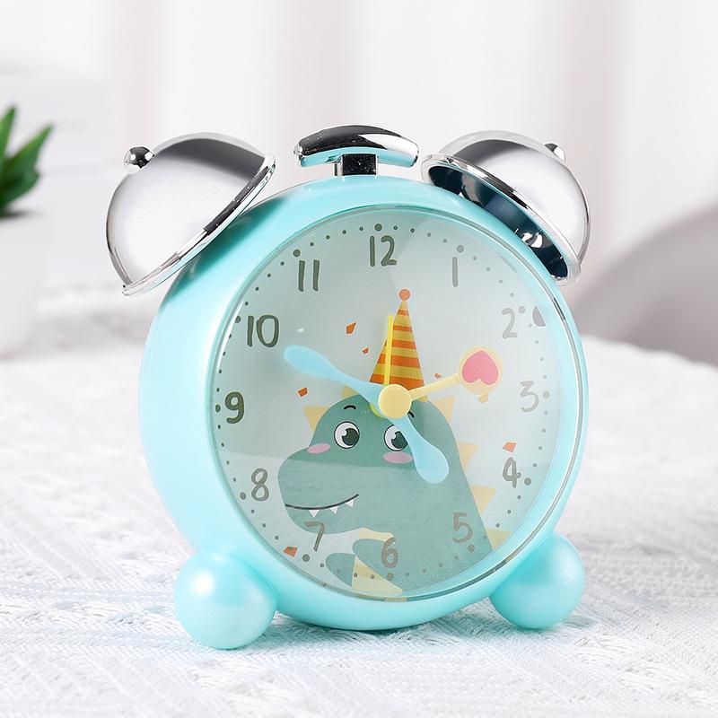 Super Loud Student Cartoon Sweeping Seconds Alarm Clock Head of Bed Silent Alarm Clock Luminous Male and Female Student Small Alarm Clock Home Use