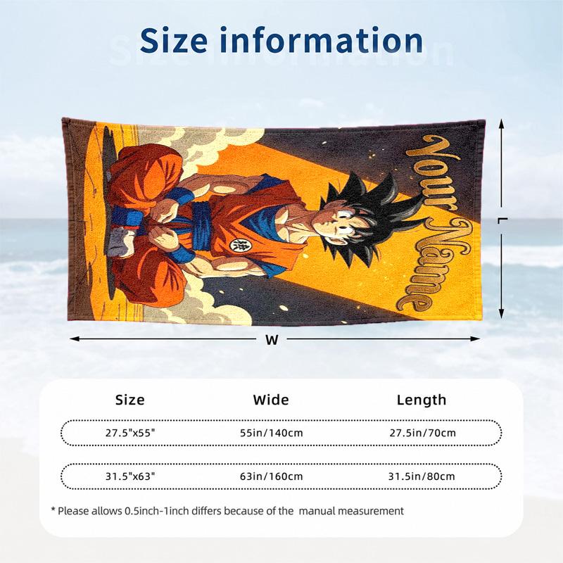 Dragon Ball Custom Name Beach towels also serve as bath towels summer essential a musthave for the outdoors the beach and the pool