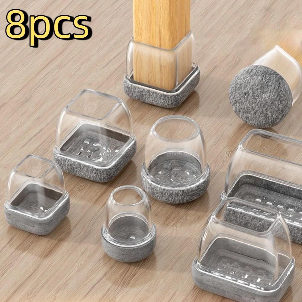 8pcs Resilient Chair Leg Floor Protectors Wear-resistant Chair Leg Protector Pad Tables