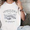 Fashion Women Line Street View Painting Print T Shirt Funny Casual O-neck Short Sleeves T-shirt Summer Female Tee Shirt