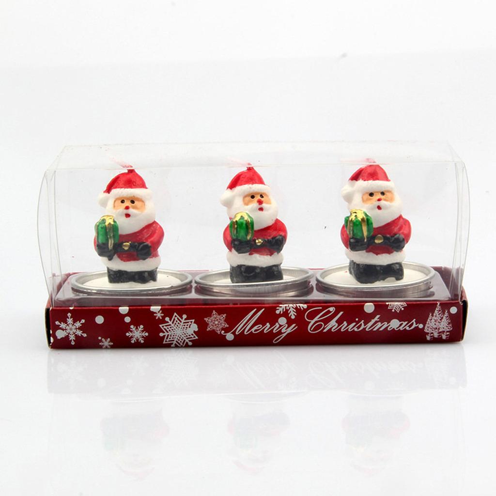 Christmas Candles Santa Snowman Candles Party Wedding Festival Decoration 3PC