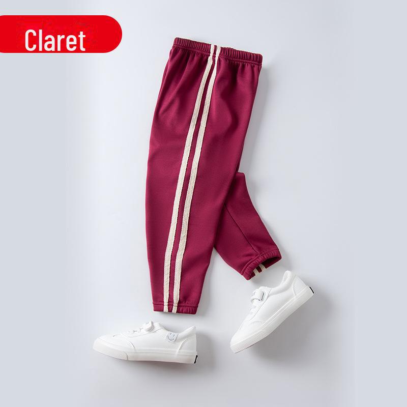 Boys' and Girls' Velvet-Lined Autumn Sports Pants - Warm Casual Wear for Spring and Fall