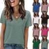 Женская модная повседневная футболка с коротким рукавом и V-образным вырезом Court Lock