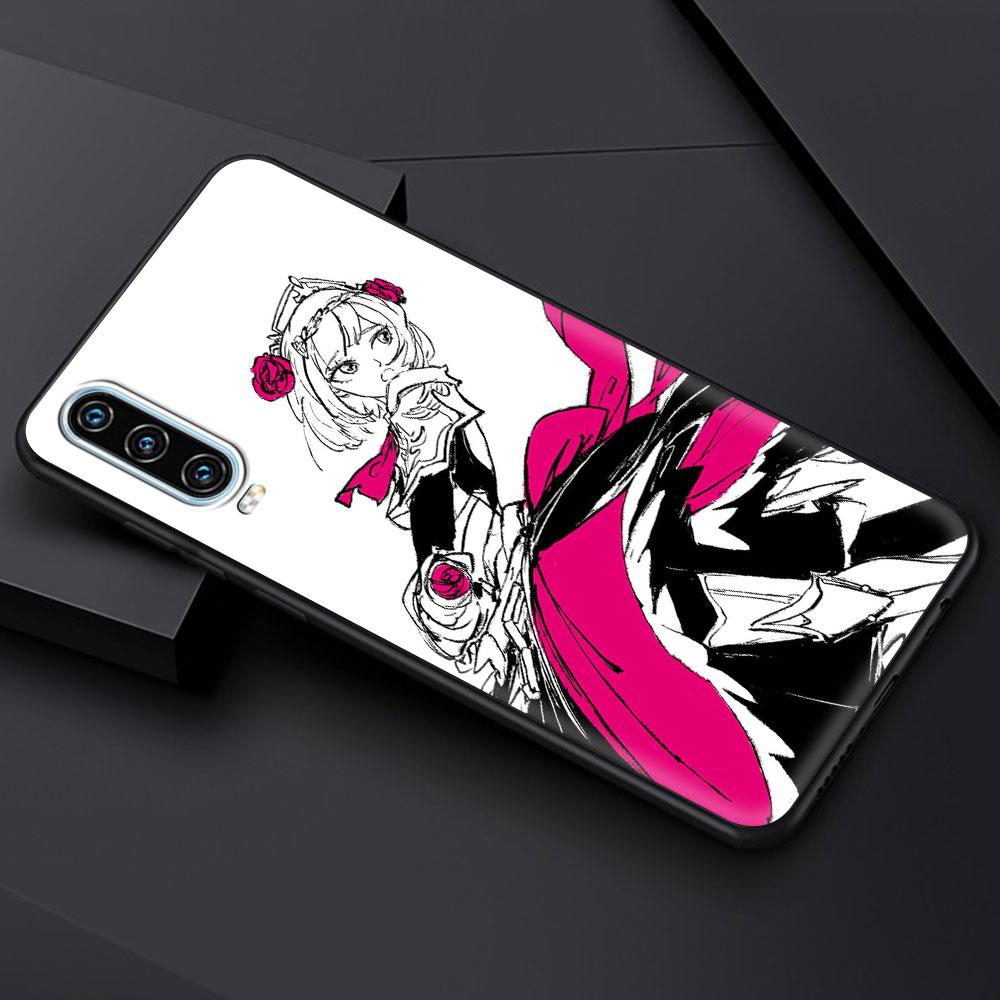 Чехол для телефона Genshin Impact черно-белый Для Huawei P30 Lite P50 Pro P20 P40 Lite E P Smart Z 2021 Y7 Y9 2019 Y6p Y9s Y7a