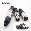 1pair 3 Pin 4 Pin XLR Audio Cable Connector MIC Male Plug / Female Jack Professional for Cable Microphone Wire Power Adapter