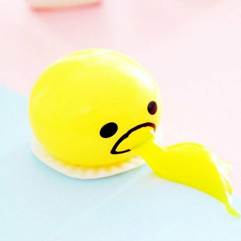Amusing Squishy Puking Egg Yolk Stress Ball With Soft Yellow Goop Ideal For Kids Gifts