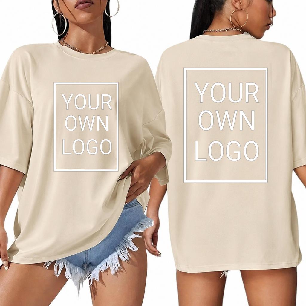 Custom Couple Summer Tshirts Loose Fit Casual Short Sleeve Cotton Soft Clothing Personalized Pattern Allmatch Team Workwear