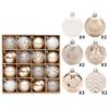 16pcs Champagne Gold White Christmas Balls Shatterproof Christmas Decorations  Home