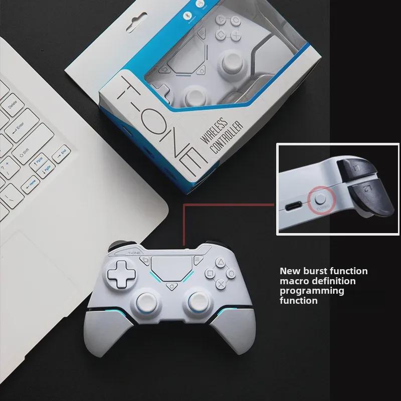 "Беспроводной Bluetooth геймпад P4 Pro": Совместим с ПК, планшетом, Steam, iOS и мобильными устройствами, с вибрацией и двойным подключением."