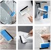 Скребок для стеклоочистителя для зеркала, щетка для чистки стекла двойного назначения, бытовая плитка для ванной комнаты, можно повесить с ручкой, щетка для чистки окон