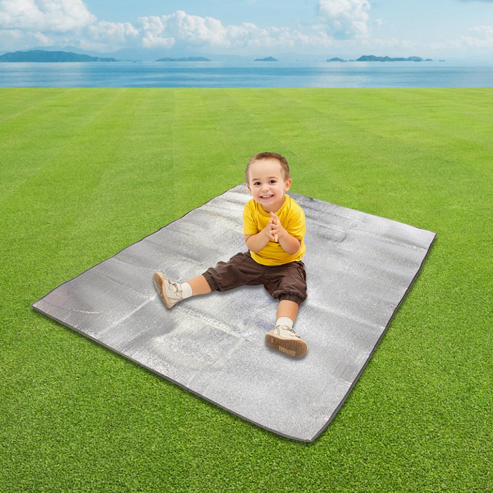 1/2 шт. Водонепроницаемый коврик для кемпинга Влагозащитный коврик из алюминиевой фольги Двусторонний коврик из алюминиевой фольги с сумкой для хранения для кемпинга