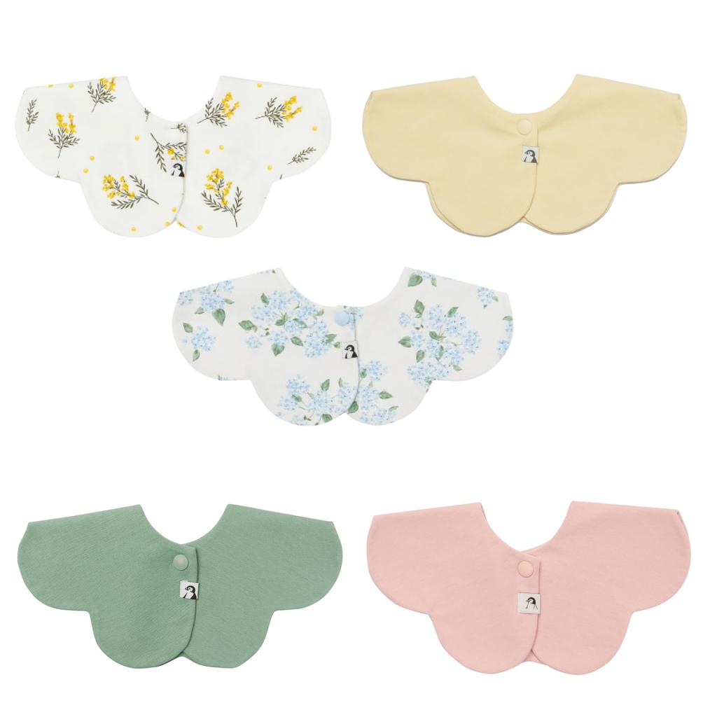Konny Bib Set of Baby Bib Rolling Quick Baby Baby Stylish 5 Sage [Konny] 5, 360° Bib, Absorbent, Drying, Simple, Girls, Boys, Coordination, Shower,