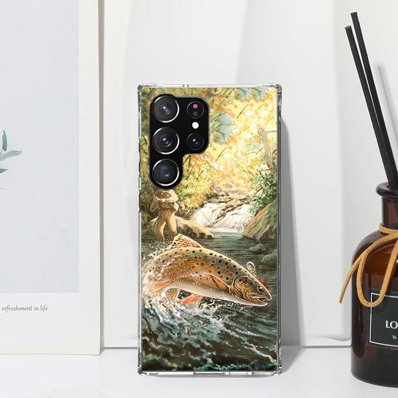 Hunting Fishing Man Phone Case For Samsung Galaxy S26 S25 Edge S24 FE S23 S22 Ultra S21 Plus S20 + Art Fundas Back Cover Galaxy