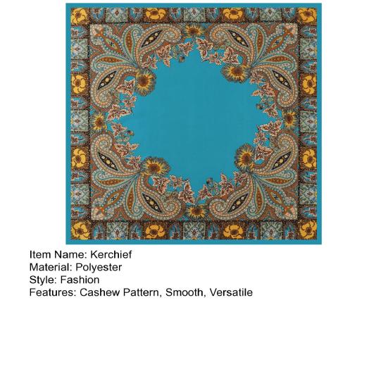 Kerchief Cashew Pattern Faux Silk Scarf Soft Smooth Bright Color Kerchief Simulated Silk Texture Kerchief