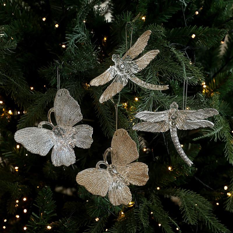 Christmas Tree Ornaments Glitter Ball Reindeer Snowflake Pendants Xmas Tree Decorations  New Year Party Decor Navidad