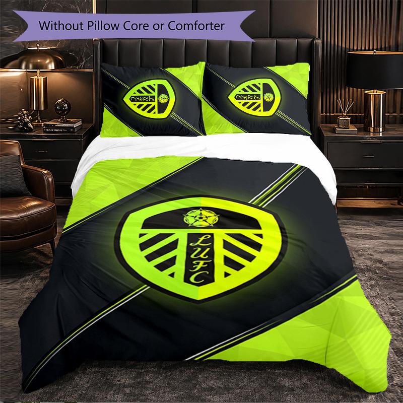 Leeds United Themed Bedding 3Pcs Duvet Cover Set Decorative Bed Linen For Teen Room Home Decoration