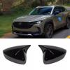 Глянцевый Черный/Под Карбон Накладка на Зеркало Заднего Вида в Виде Бычьего Рога для Автомобиля Mazda CX-50 CX50   2024 Колпаки Зеркал Заднего Вида