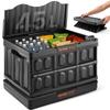 Collapsible Storage Bins with Lids, 45L 3 Packs, Folding Plastic Stackable Utility Crates with Handles, Large Heavy Duty Containers for Clothes