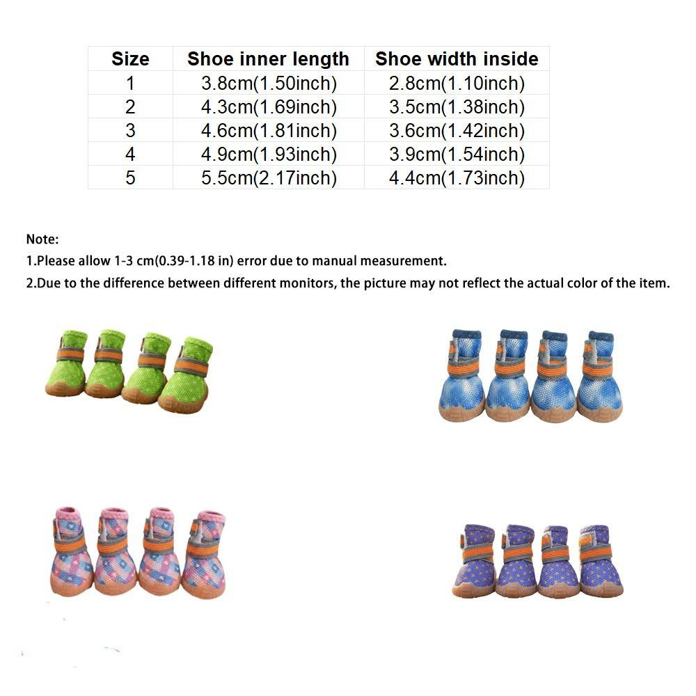 4 pcs/set Wear Resistant Dog Mesh Shoes Breathable Mesh Dog Sneakers Dog Foot Covers  City Walks