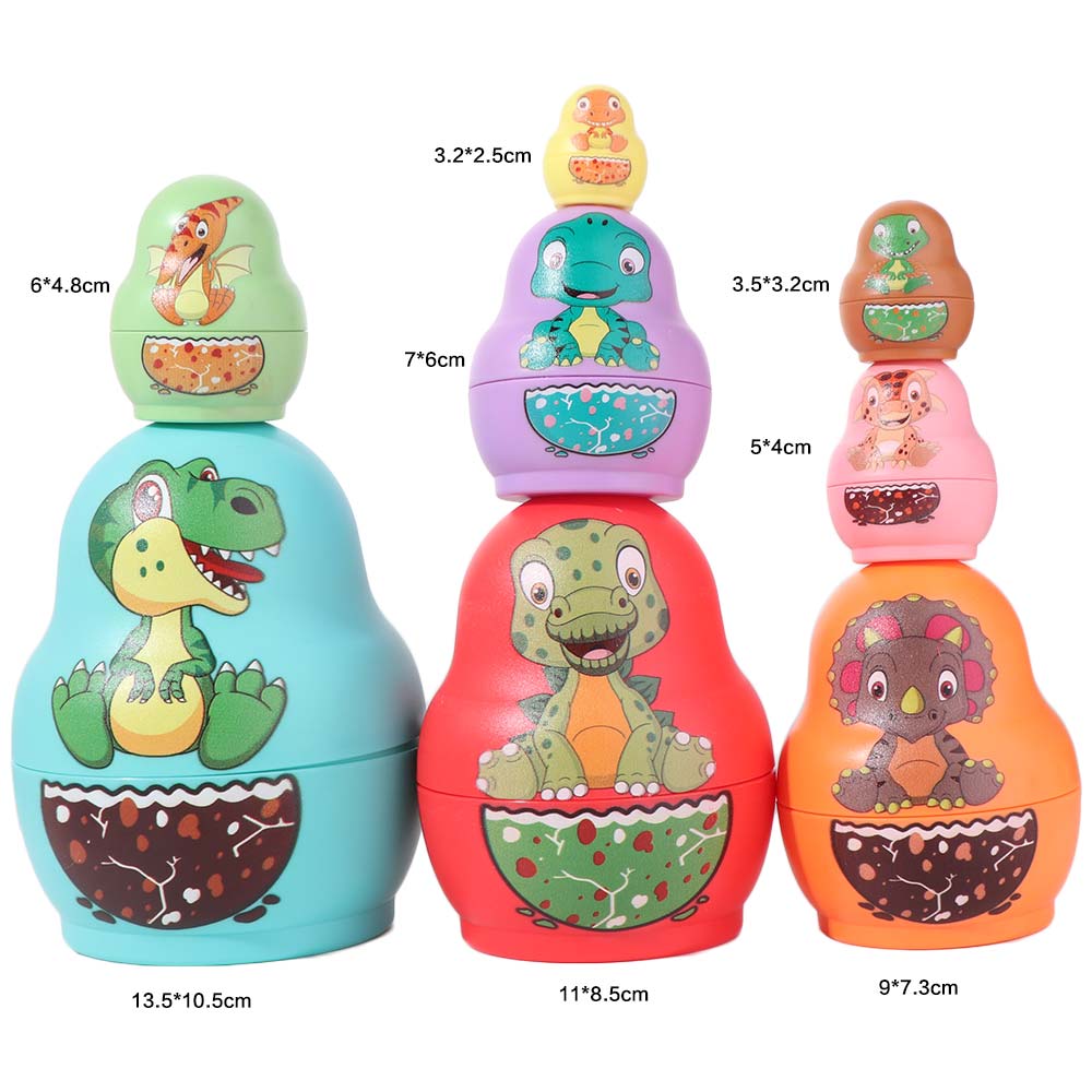 Animals Pattern Stacking Nesting Dolls 6 Layer Stacking Cups Gams Gift for Boy