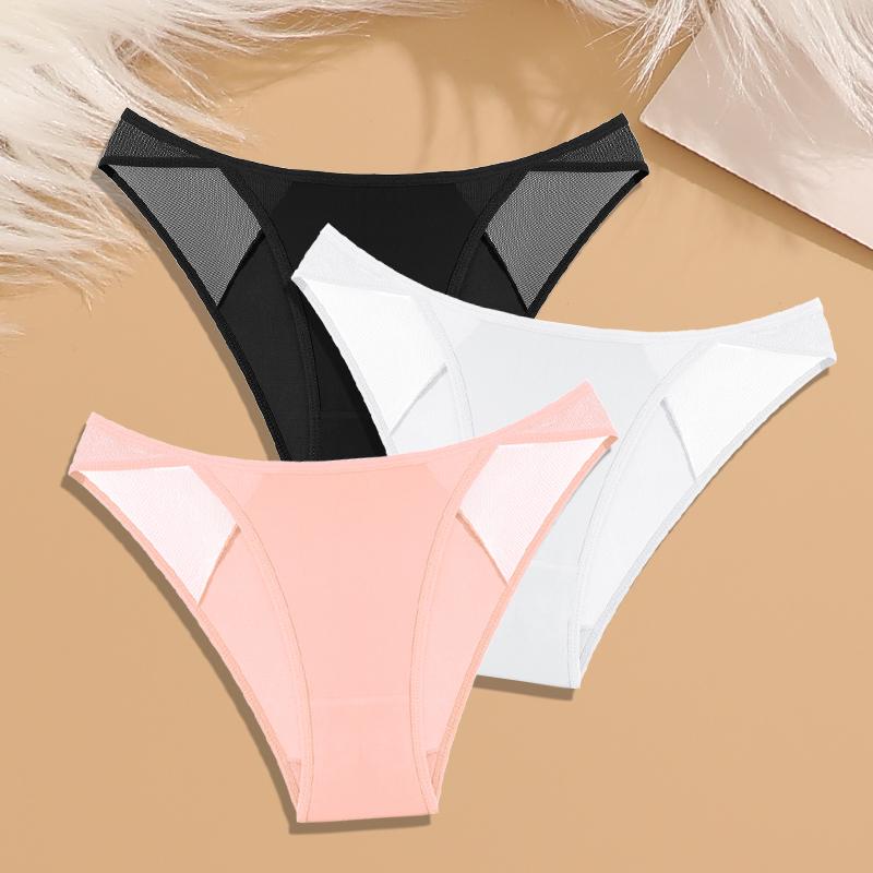 3Pcs Seamless Hollow Out Underwear Patchwork Lace Women's Panties Sexy Low Waist Female Underpants High Quality Briefs