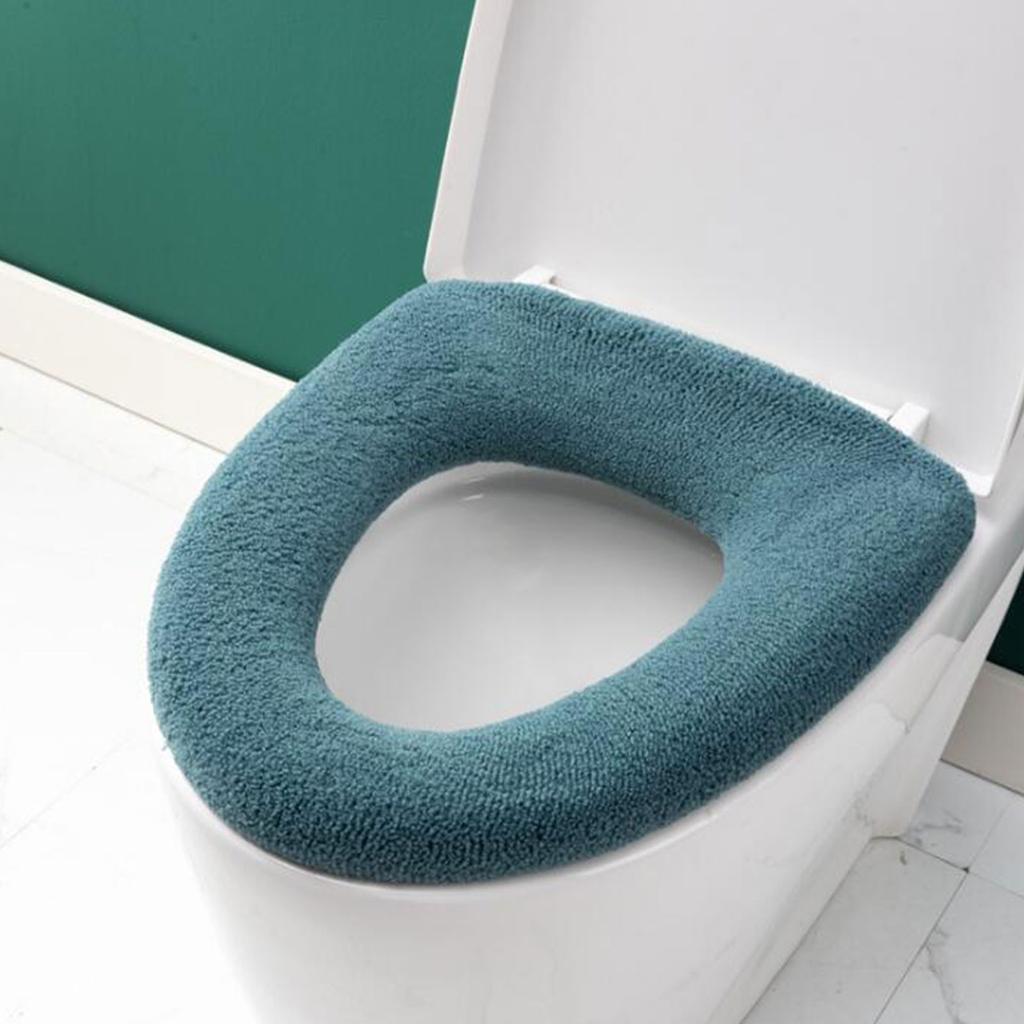 Коврик для унитаза с ручкой, универсальный вязаный моющийся сиденье для унитаза, бытовой чехол для унитаза, утолщенная теплая подушка на сиденье унитаза