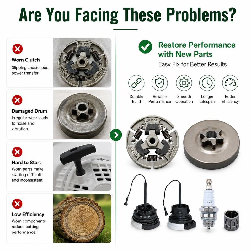 Compatible With Stihl MS192C MS192TC MS201C MS201TC MS193 MS193T Chaaw Sprocket Clutch Drum Assembly Repair Kit 11376402005