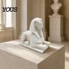 Винтажная египетская копия, 3D-печатная статуэтка Сфинкса, Белая фигурка льва для стола, Древний мистический домашний орнамент, Декор для полки в египетском стиле, Мифический