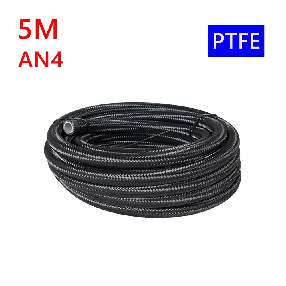 1M 3M 5M PTFE масляный шланг AN4-AN12 нержавеющая сталь универсальный конец топливный шланг плетеный газовый трубопровод турбомасляный охладитель напорная трубка