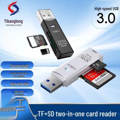 Высокоскоростной USB 3.0 картридер 2-в-1 для TF и SD - Совместим с компьютерами, планшетами, камерами, ноутбуками и автомобилями