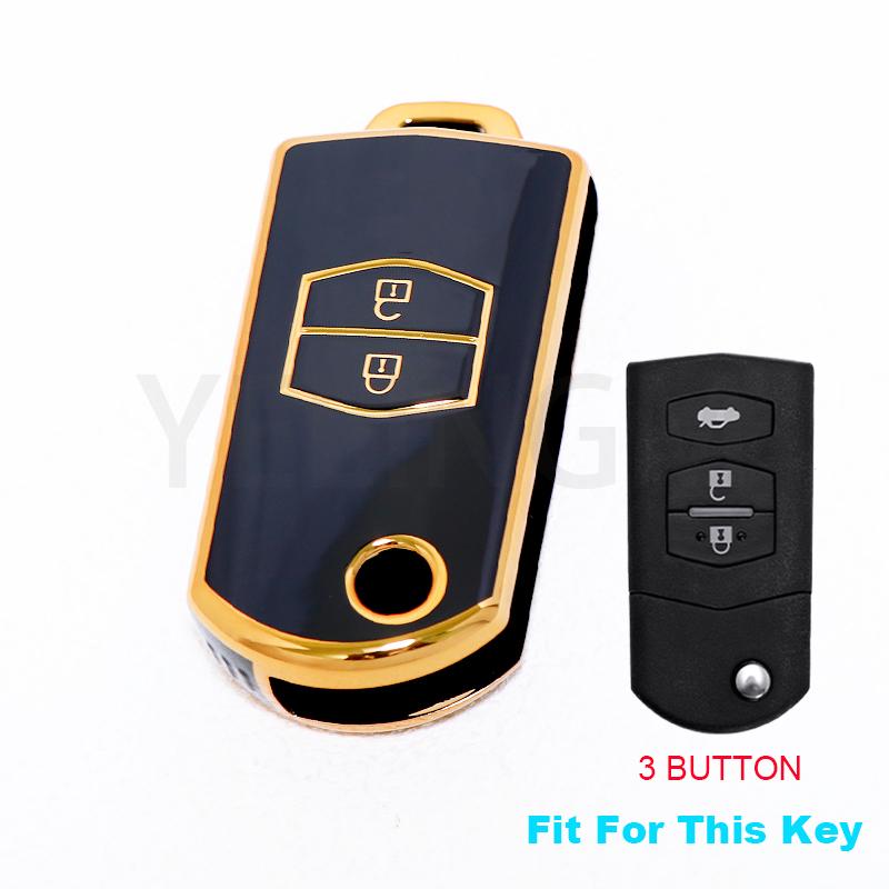 New 2 3 Button Car Folding TPU Key Case Cover Shell Fob For Mazda 2 3 5 6 CX7 CX9 RX8 MX5 MPV Car Key Protection Accessories