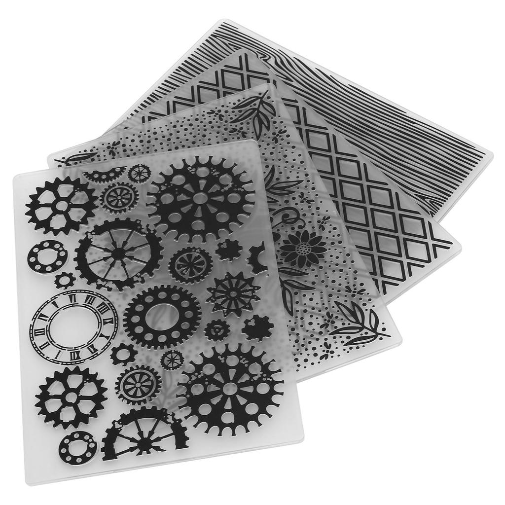 4Pcs Plastic Embossing Folders Embossed Template DIY Card Making Scrapbooking Paper Craft Tool