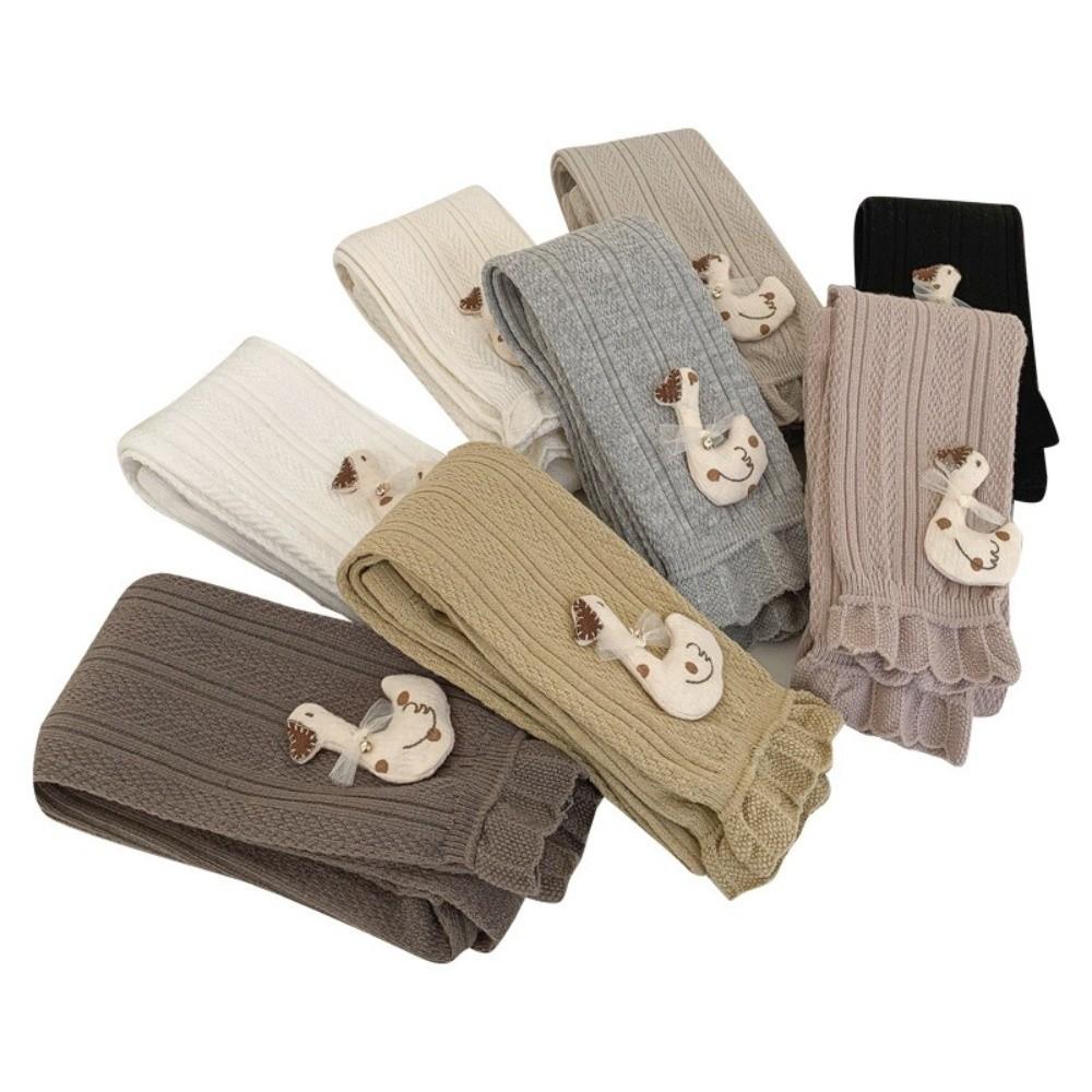 Elastic Waistband Kids Cotton Legging Thin Cotton Lace Trim Tight Durable Girls Pantyhose Girls