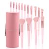 15Pcs Pink Makeup Brushes Set With Storage Bucket Soft Bristle For Foundation Blush Eyeshadow Daily Travel Makeup