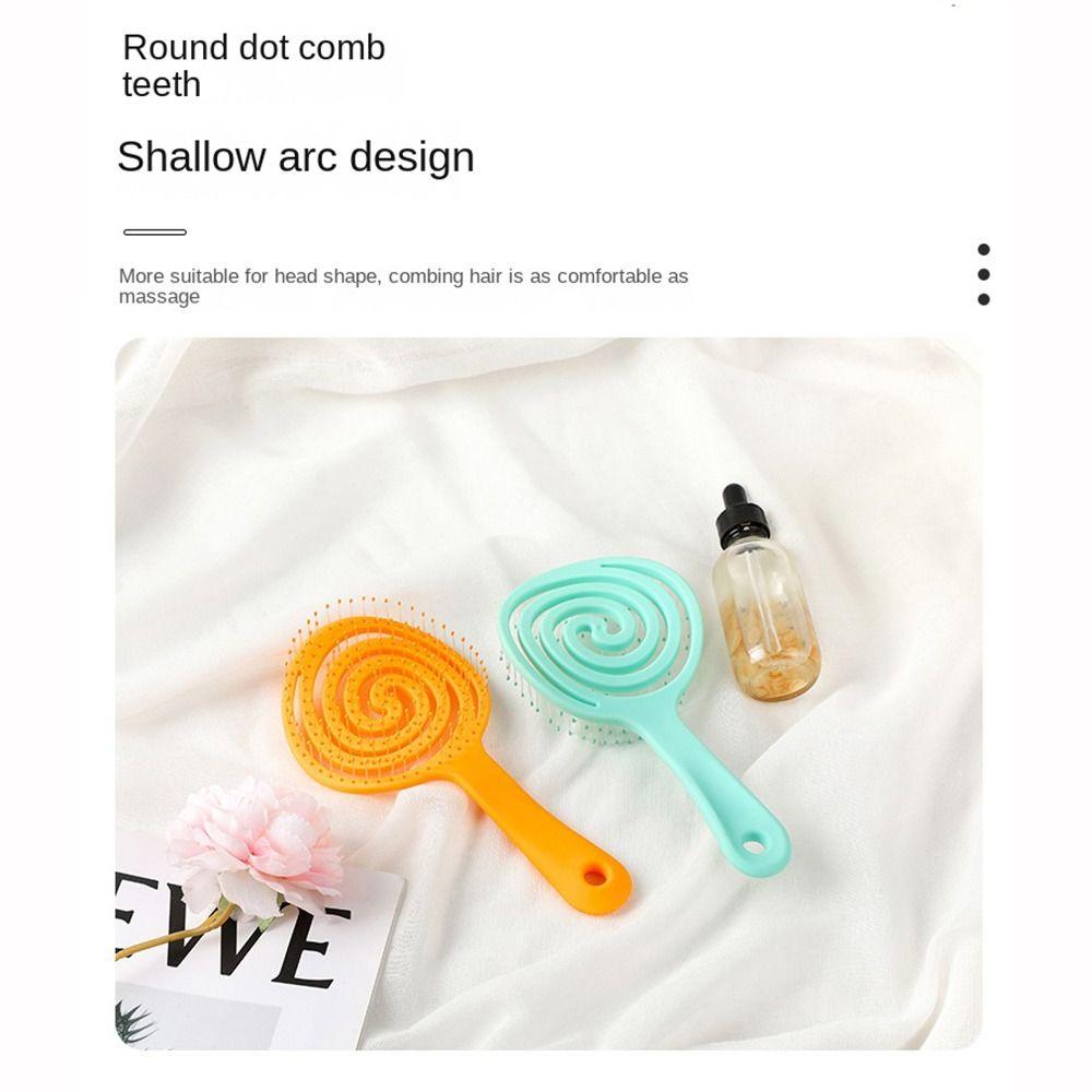 Парикмахерская расческа в форме леденца-макарона с отверстием для подвешивания, массажная расческа для кожи головы, однотонная щетка для волос для девочек